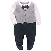 Los mejores  - famuka traje de bebé niño bautizo boda fiesta ropa de bebé (Gris- 3-6 Meses)